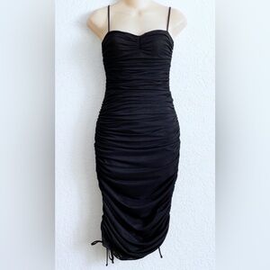 Aritzia Wilfred Black "Rivers" Ruched Dress